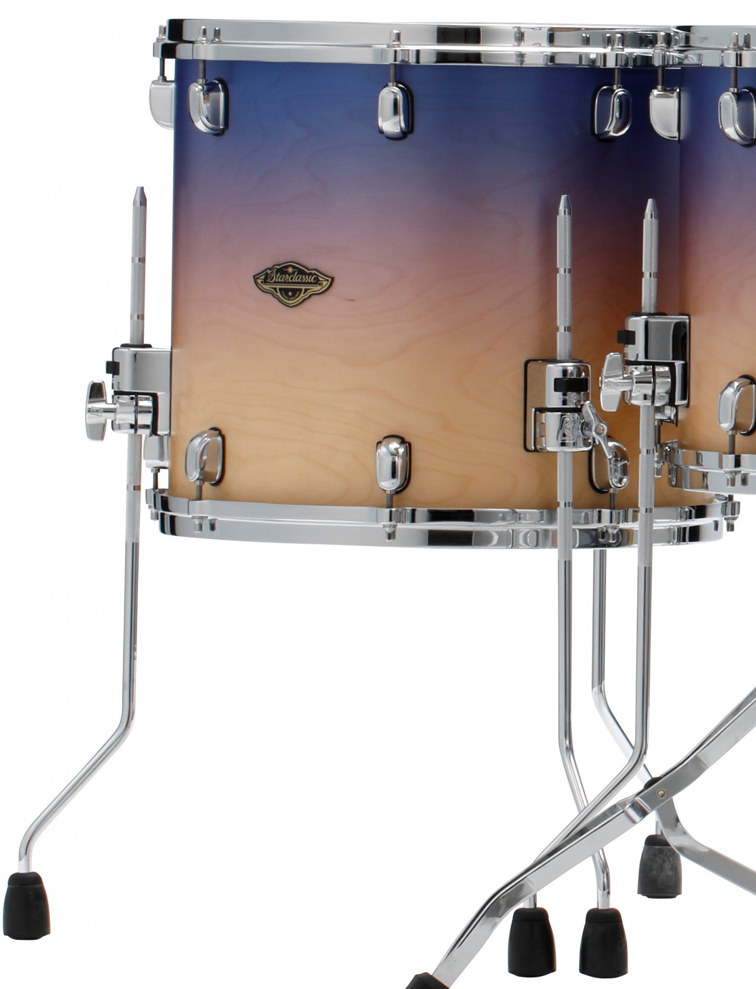 TAMA Starclassic Walnut/Birch Lacquer Floor Tom 16" x 13" - Satin Purple Atmosphere Fade/Chrom HW