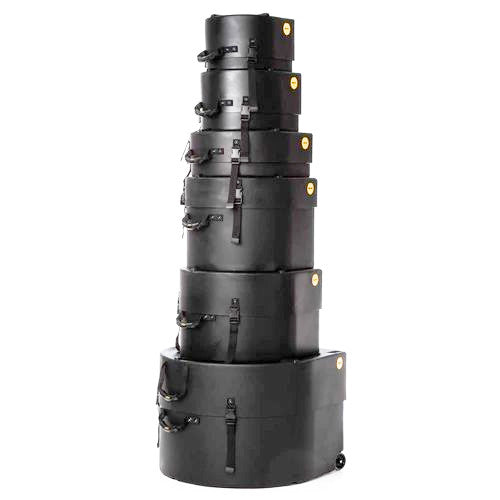 HARDCASE Rock/Fusion Case Set 6 - 22“ Bass Drum, 10“ Tom, 12“ Tom, 14“ Floor Tom, 16“ Floor Tom, 14“ Snare Drum / Schaumstoffpads