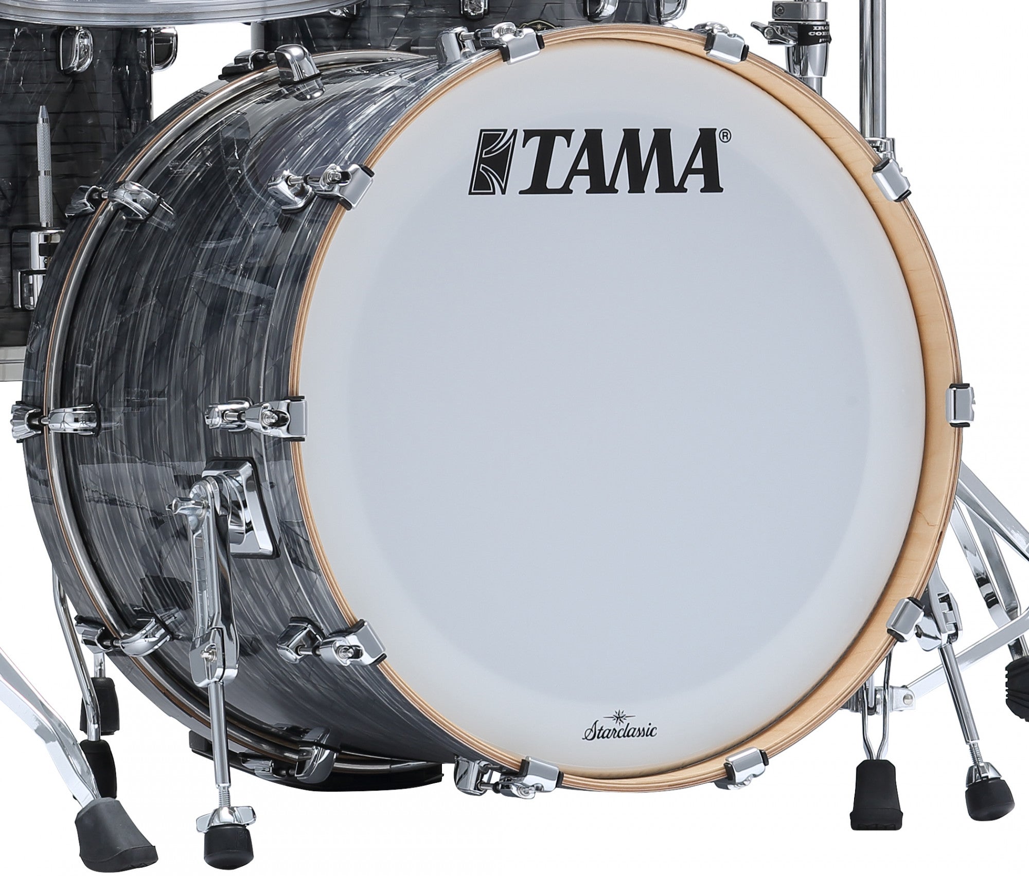 TAMA Starclassic Walnut/Birch Duracover Wrap Bass Drum 20" x 16" - Charcoal Onyx/Chrom HW/ohne Tom Halter
