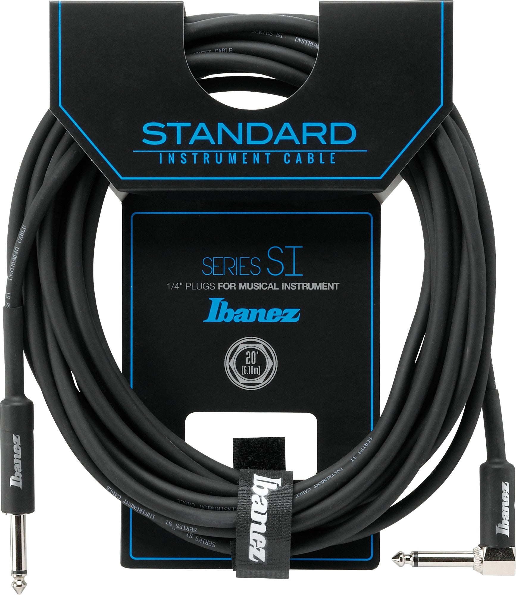 IBANEZ SI Serie (Standard) Instrumentenkabel - Gerade & abgewinkelter Stecker - Klinke - Klinke, Schwarz - 6,10 m / 20 ft