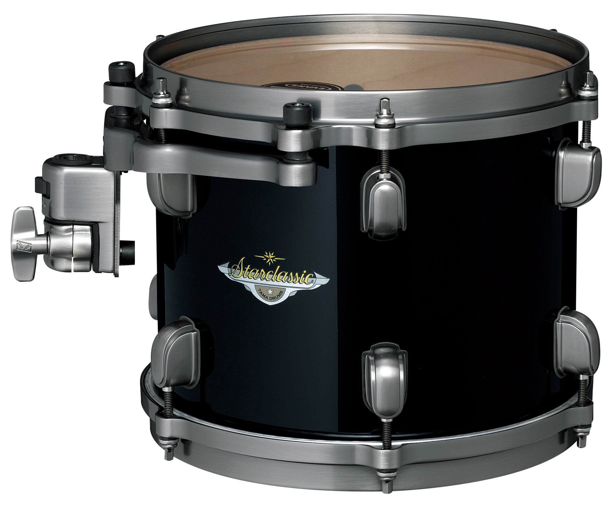 TAMA Starclassic Maple Lacquer Rack Tom 10" x 8" - Piano Black/Smoked Black Nickel HW