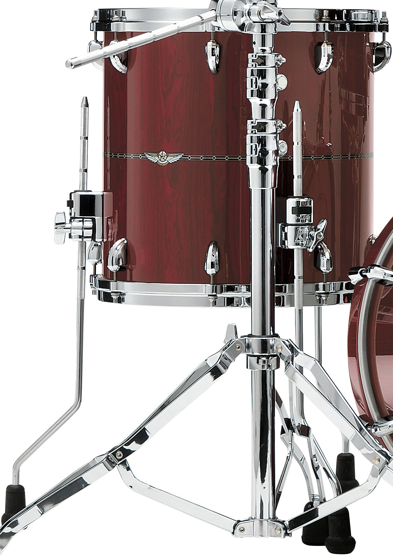 TAMA Star Bubinga Floor Tom 14" x 14" - Dark Red Cordia/Chrom HW/Inlay: Outside/Inside