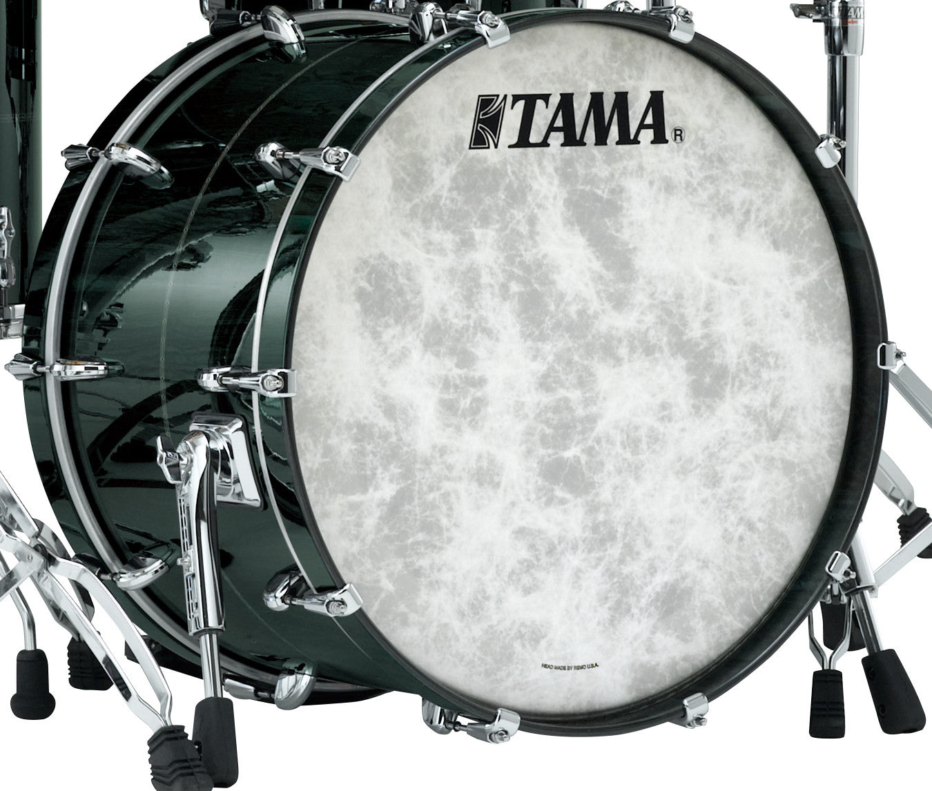 TAMA STAR Bubinga Bass Drum 22" x 18" - Dark Green Cordia/Chrom HW/Drum Hoop Matched/mit Inlay (outside)