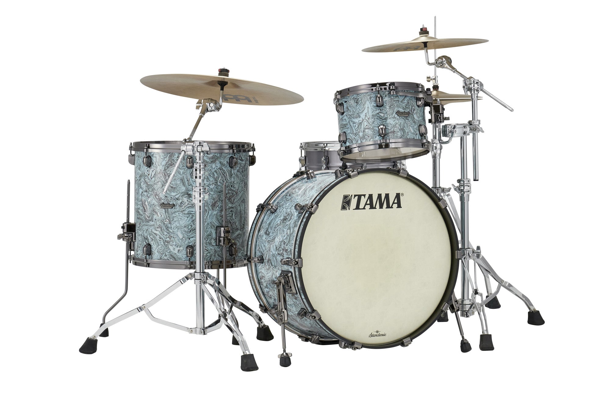 TAMA Starclassic Maple Duracover Wrap Shell Kit 3 teilig - Sky Blue Swirl/Black Nickel HW