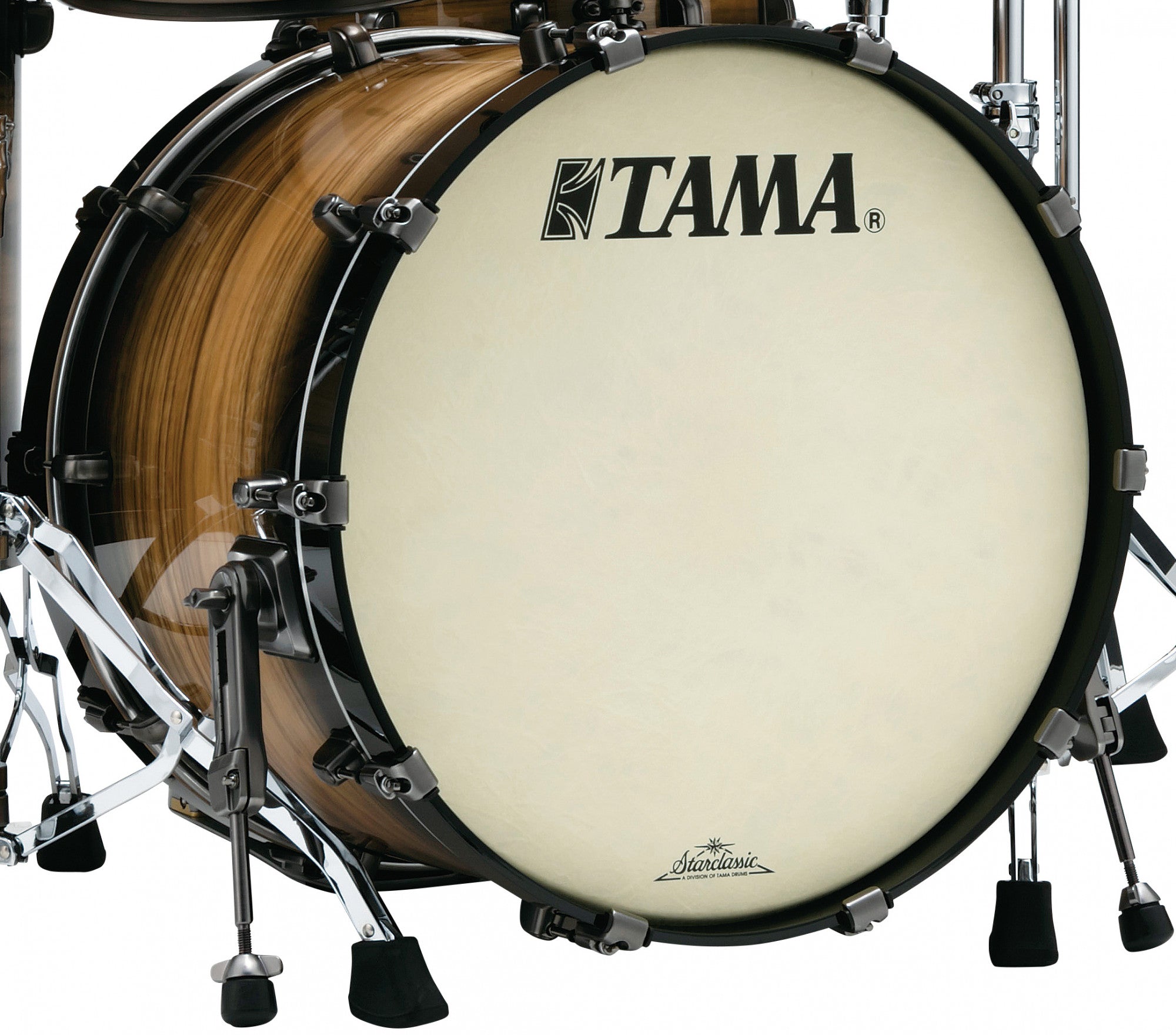 TAMA Starclassic Maple Exotic Bass Drum 16" x 12" - Natural Pacific Walnut Burst/Smoked Black Nickel HW/mit Tom Halter