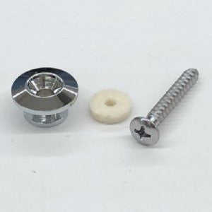 IBANEZ Strap Button Set Chrom/White/Felt Washer 4 x 30 mm für Akustikgitarre
