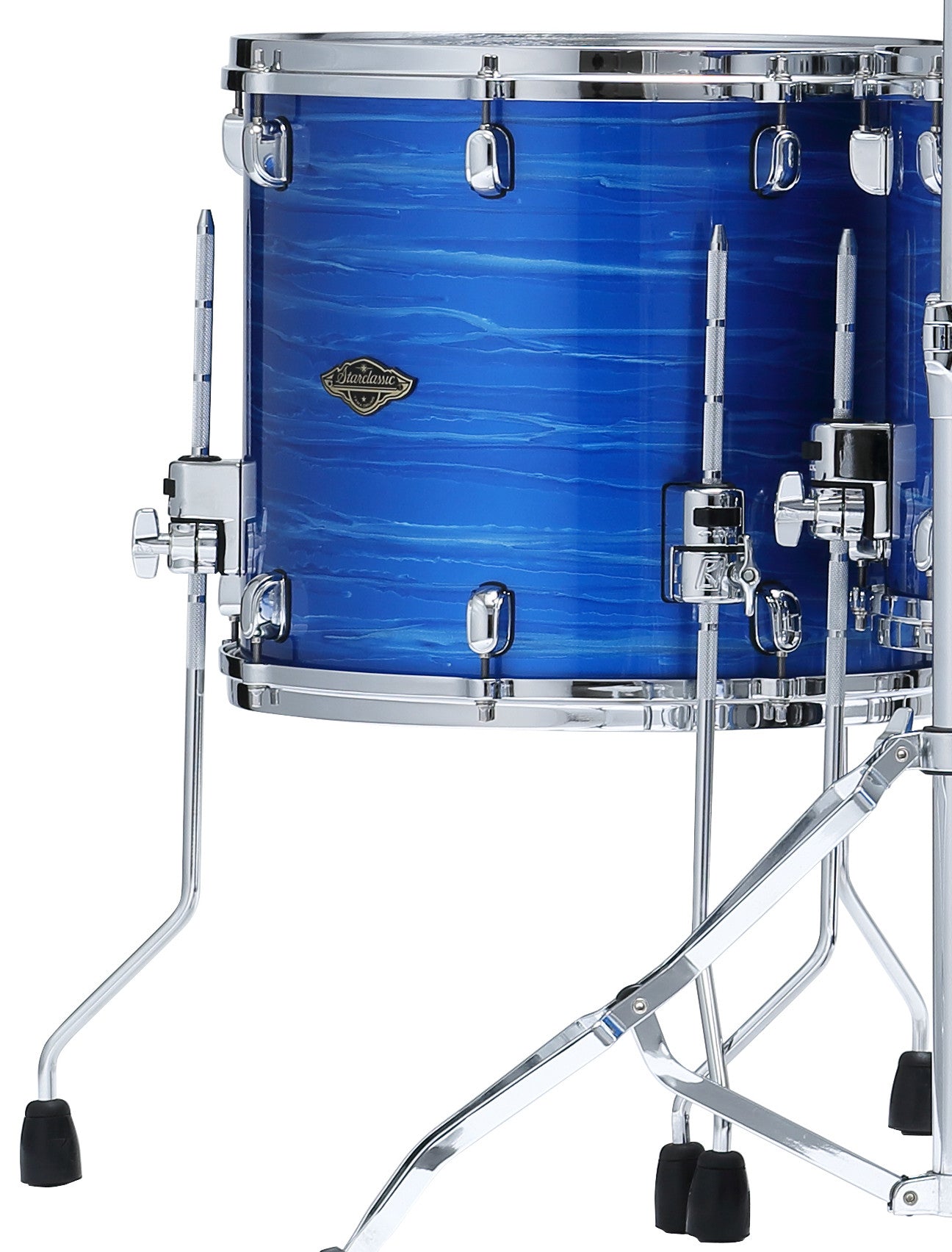 TAMA Starclassic Walnut/Birch Lacquer Floor Tom 16" x 14" - Lacquer Ocean Blue Ripple/Chrom HW