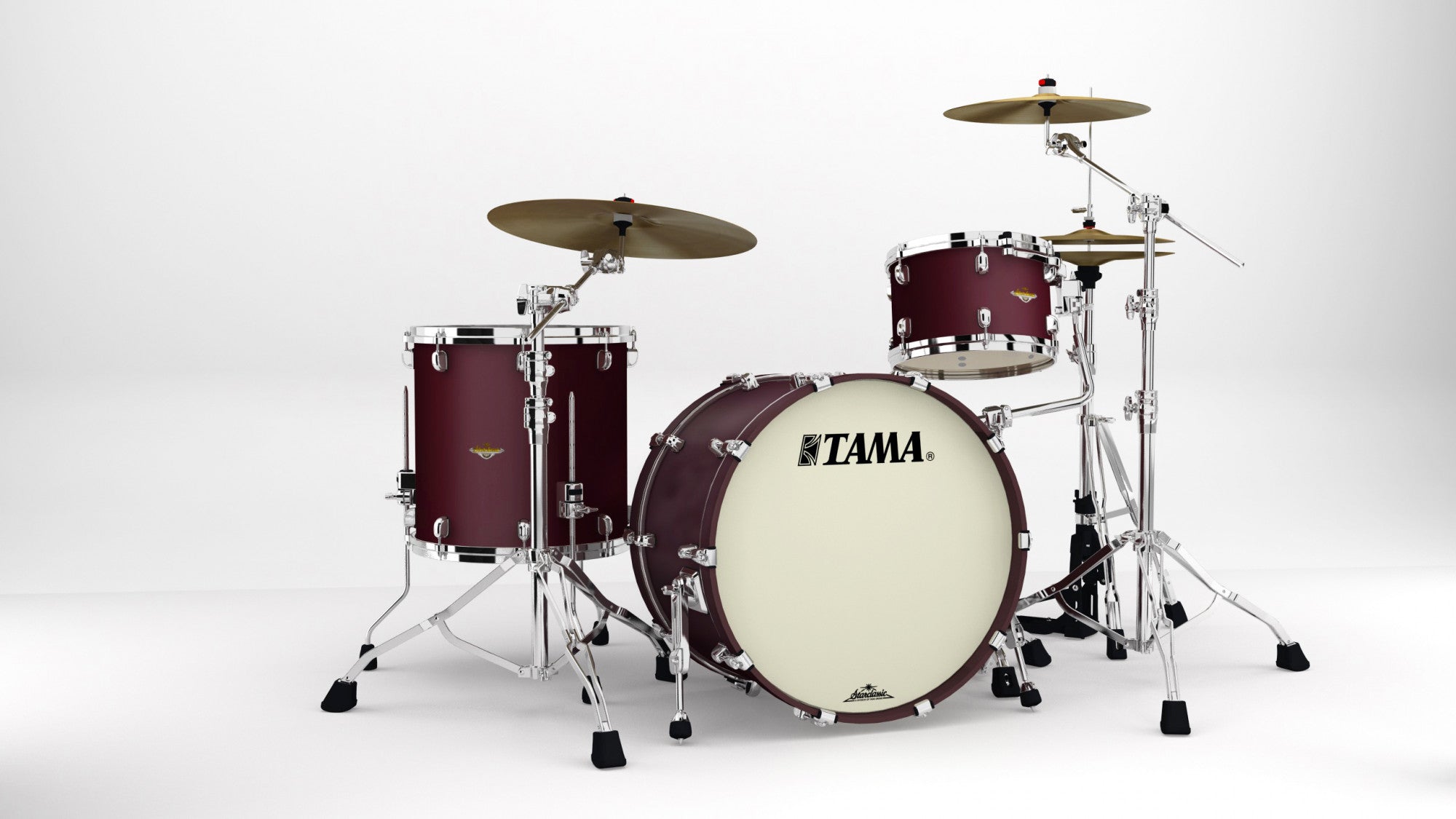 TAMA Starclassic Maple Lacquer Shell Kit 3 teilig - Flat Burgundy Metallic/Chrom HW