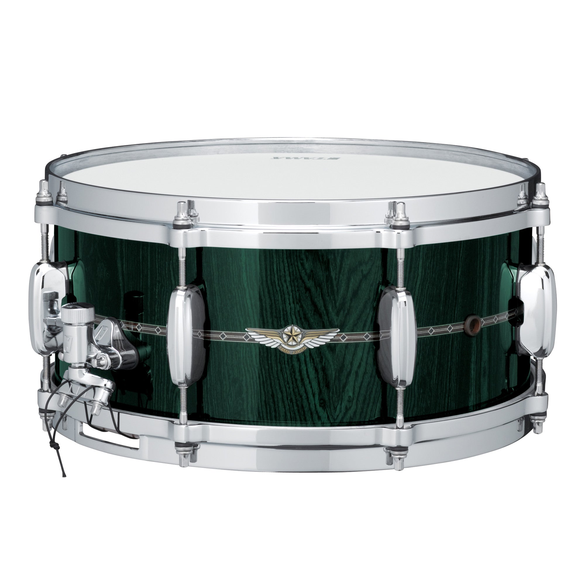 TAMA STAR Bubinga Snaredrum 14" x 5,5" - Dark Green Cordia/Chrom HW - Outside Inlay
