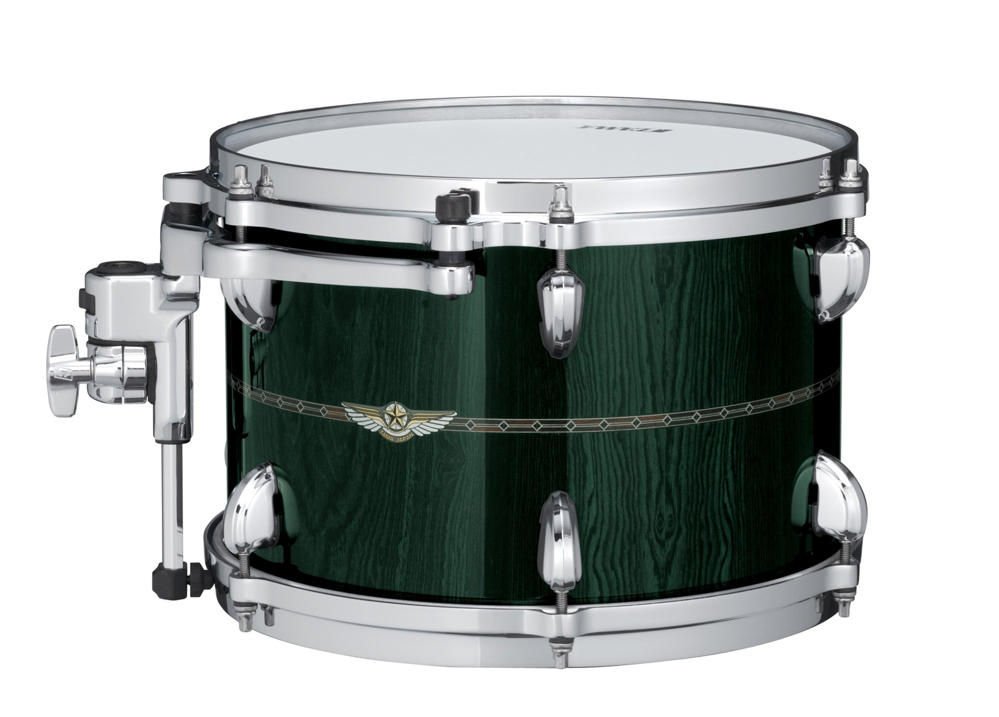 TAMA STAR Bubinga Rack Tom 12" x 10" - Dark Green Cordia/Chrom HW/Inlay: Only Outside