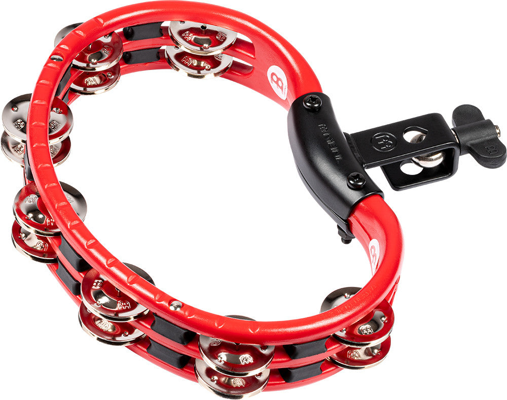MEINL Percussion Traditional Mountable ABS Series Molded ABS Tambourine - rot/vernickelte Stahl Jingles