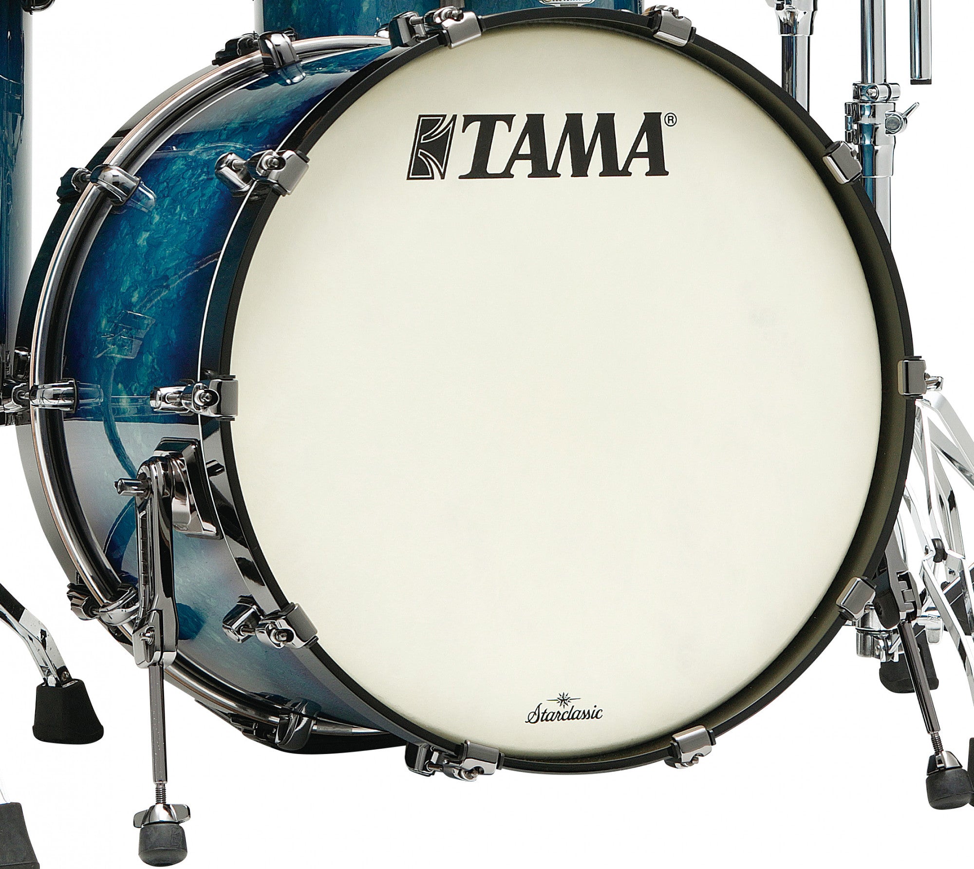 TAMA Starclassic Maple Lacquer Bass Drum 24" x 16" - Molten Electric Blue Burst/Black Nickel HW/ohne Tom Halter