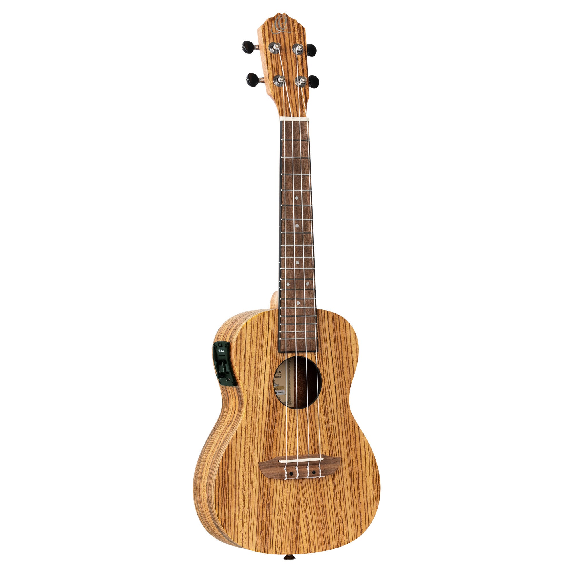 ORTEGA Timber Serie Konzert Preamp Ukulele 4 String - Zebrawood Natural + Bag