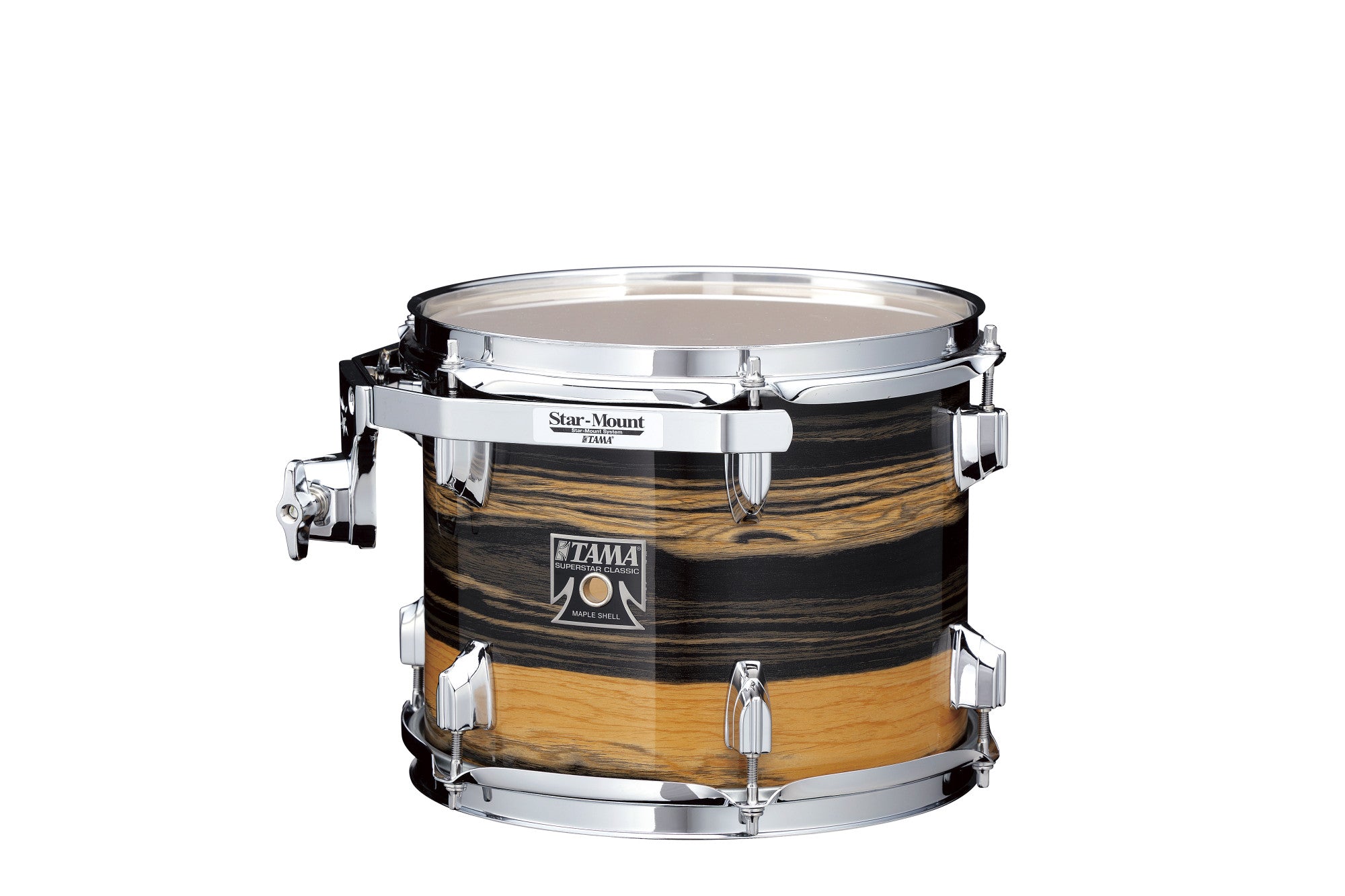 TAMA Superstar Classic Rack Tom 8" x 6" - Natural Ebony Tiger Wrap/Chrom HW