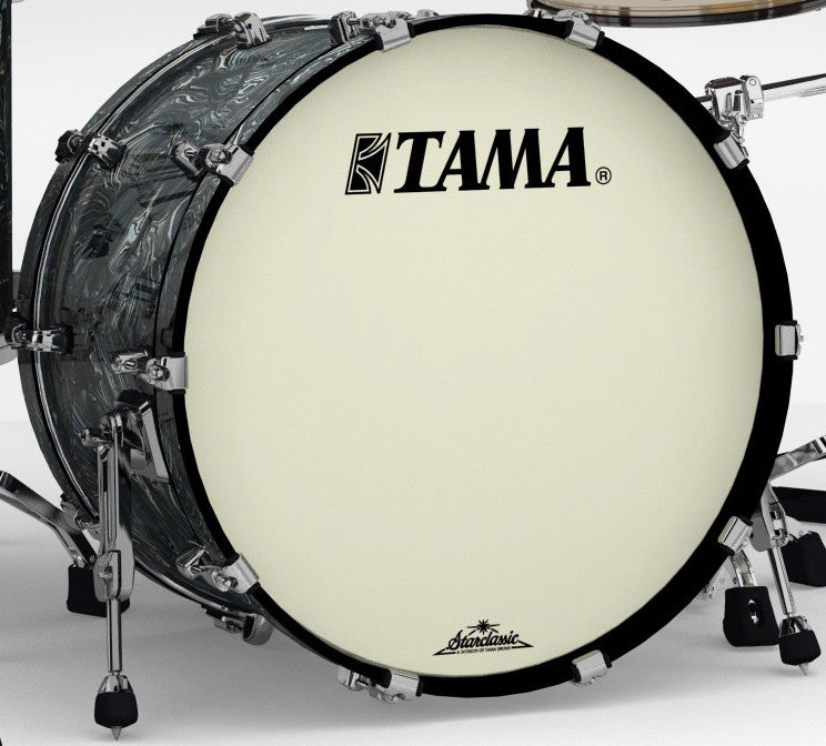 TAMA Starclassic Maple Duracover Wrap Bass Drum 18" x 14" - Charcoal Swirl/Black Nickel HW/mit Tom Halter