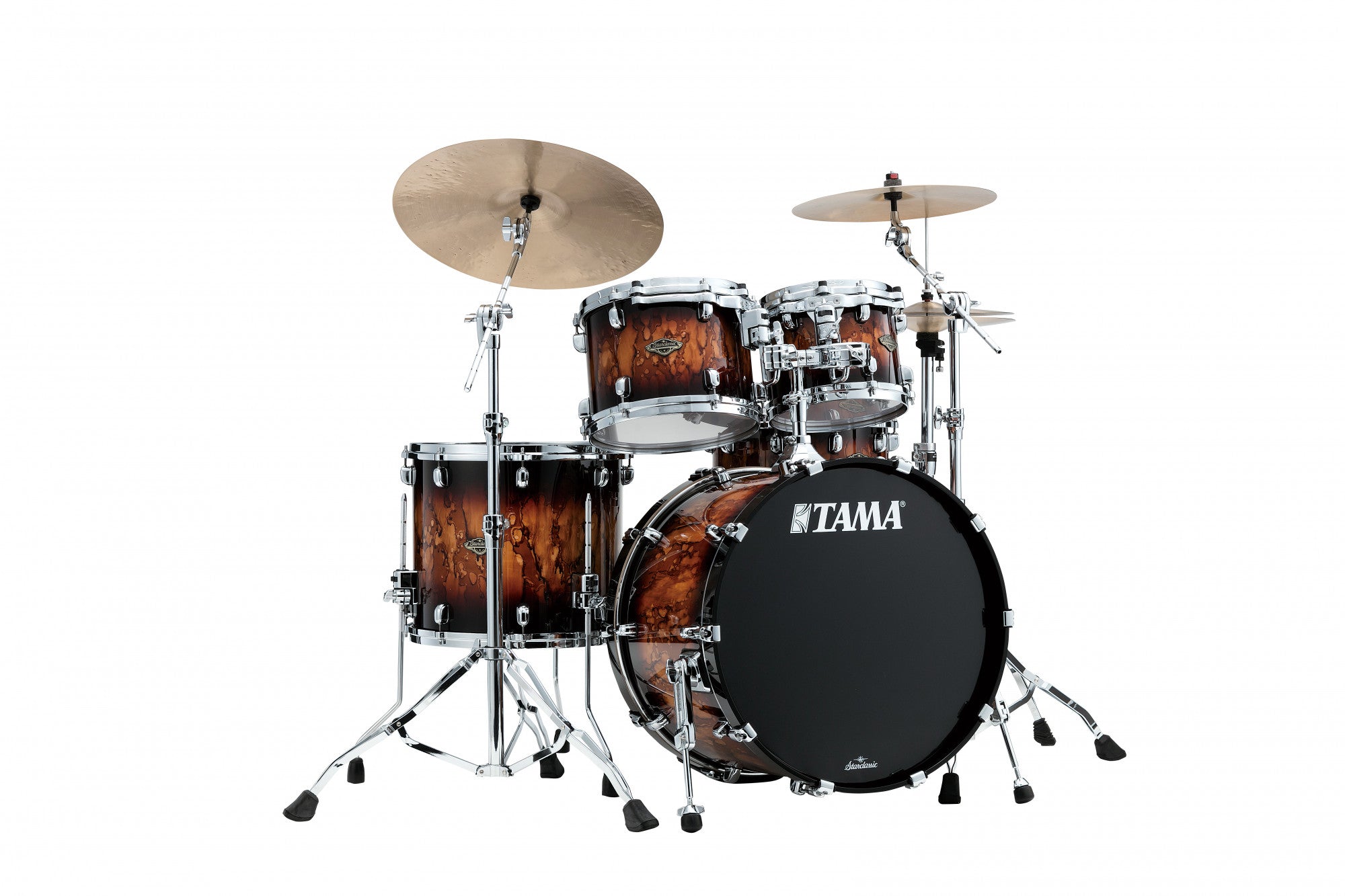 TAMA Starclassic Walnut/Birch Lacquer Shell Kit 4 teilig - Molten Brown Burst/Chrom HW
