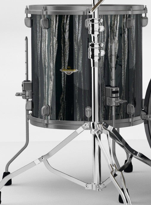 TAMA Starclassic Maple Lacquer Floor Tom 14" x 14" - Black Clouds & Silver Linings/Smoked Black Nickel HW