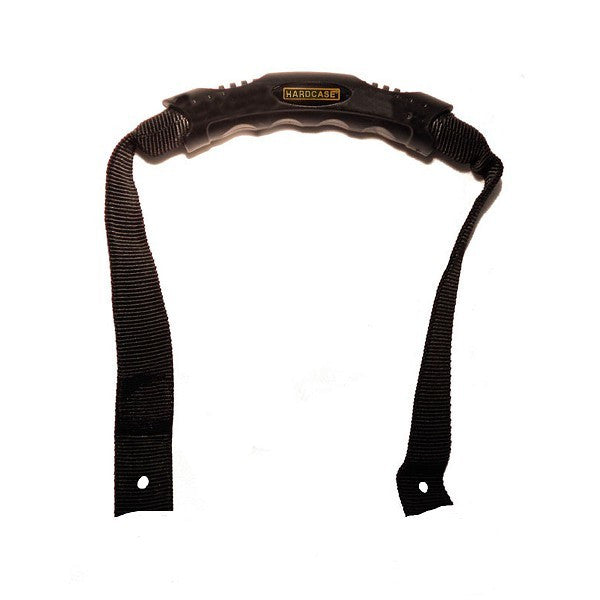 HARDCASE Gurtband-Ziehgriff schwarz, mit Hardcase Logo inkl. Befestigungsmaterial für Drum Cases, Alte Nr: P1132C