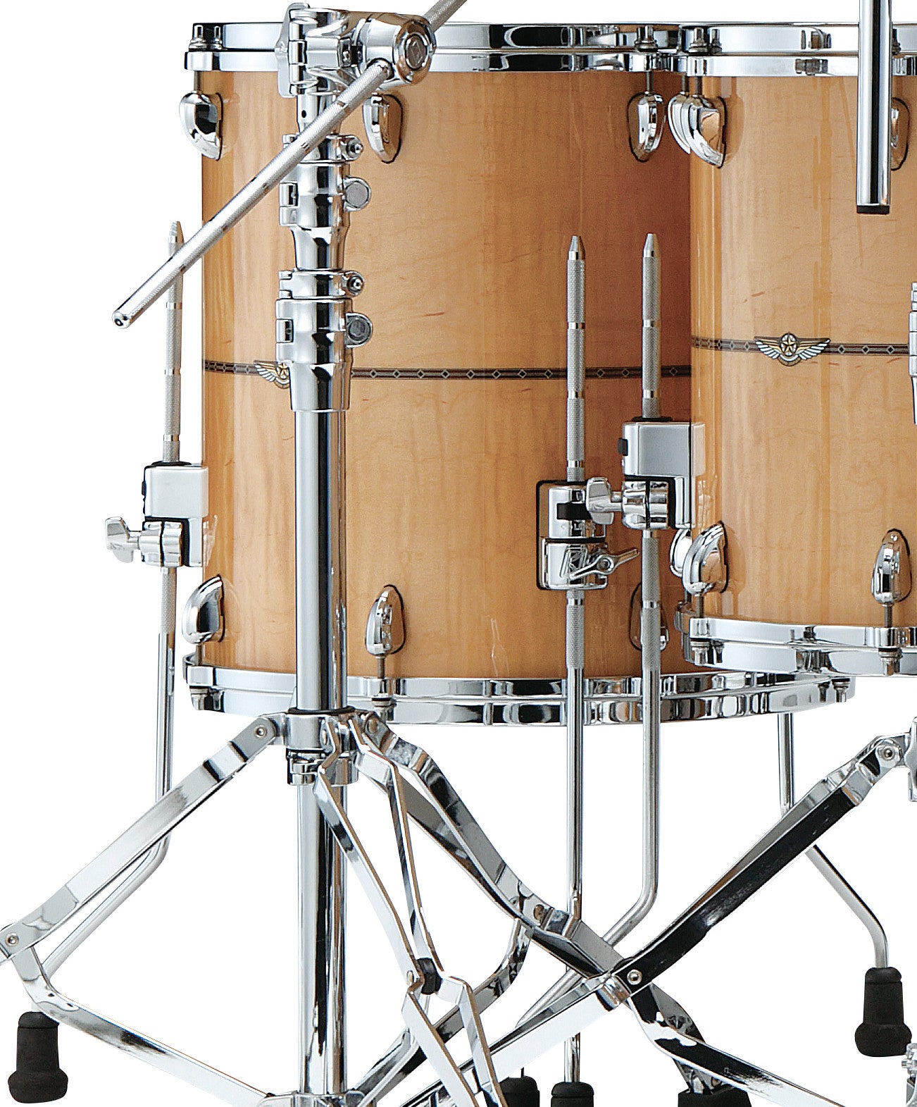 TAMA STAR Maple Floor Tom 16" x 16" - Gloss Natural Curly Maple/Chrom HW/mit Inlay (outside)