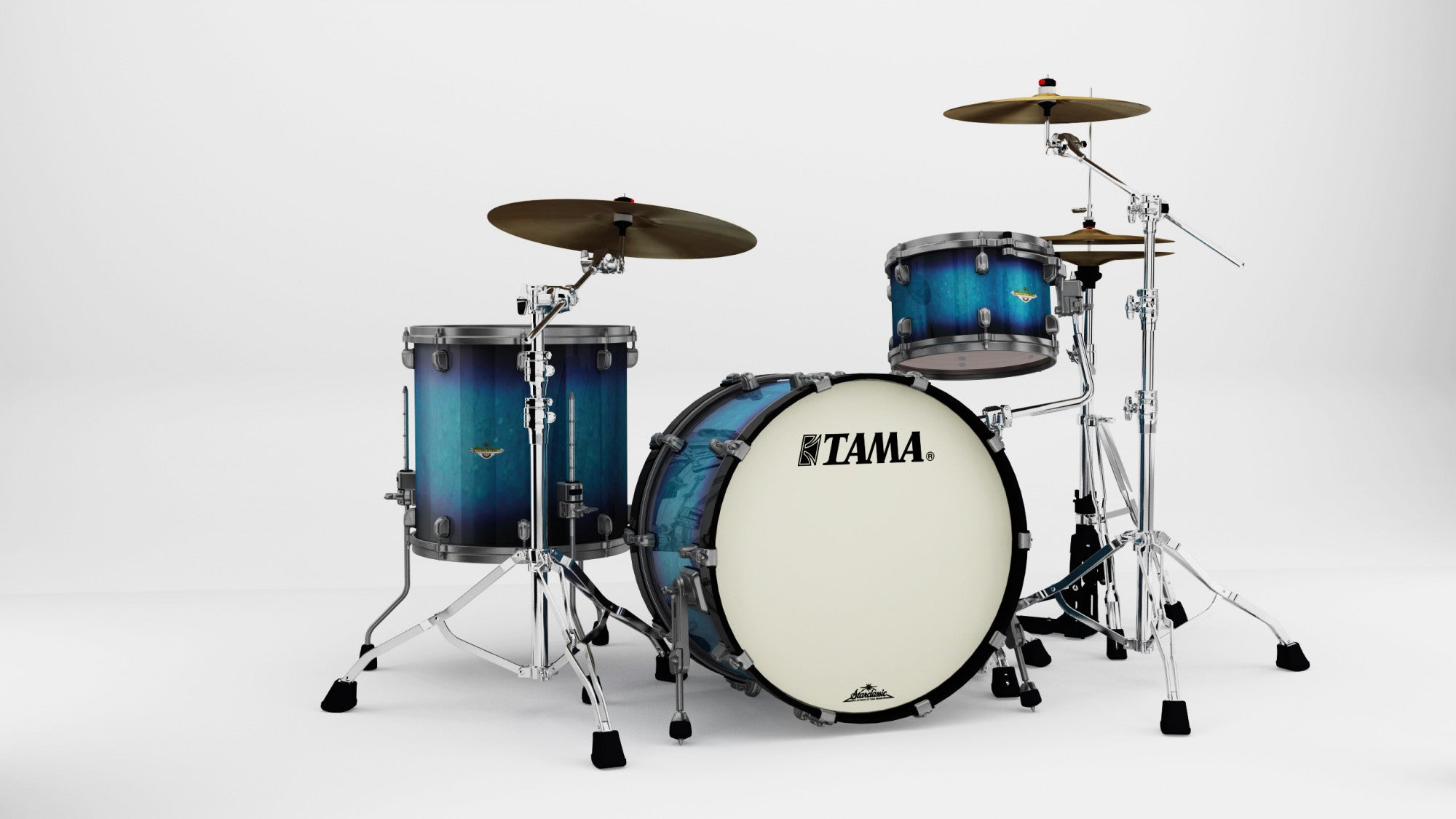TAMA Starclassic Maple Lacquer Shell Kit 3 teilig - Molten Electric Blue Burst/Smoked Black Nickel HW