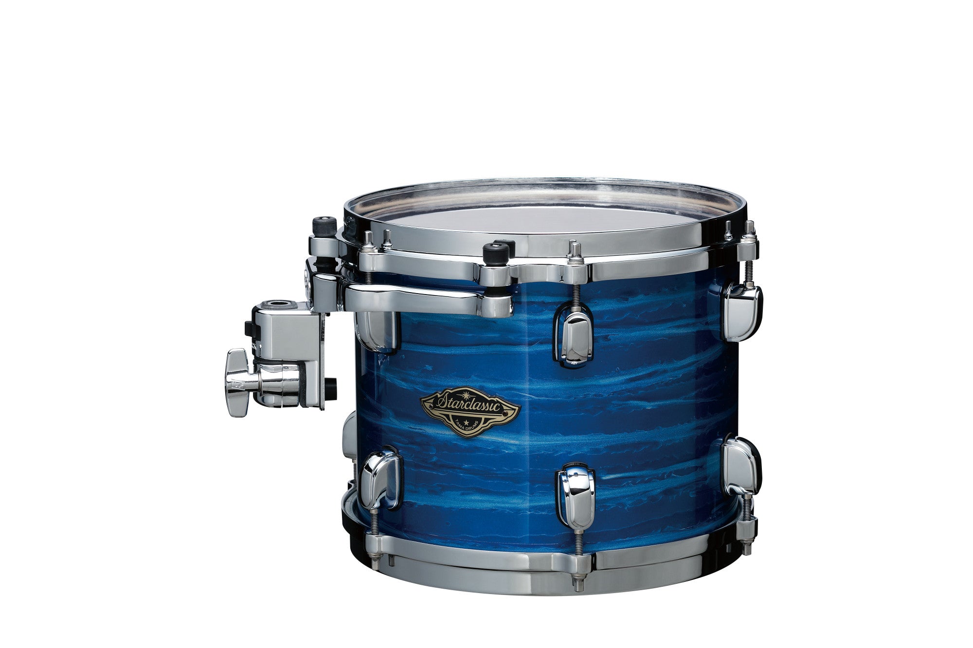TAMA Starclassic Walnut/Birch Lacquer Rack Tom 14" x 12" - Lacquer Ocean Blue Ripple/Chrom HW
