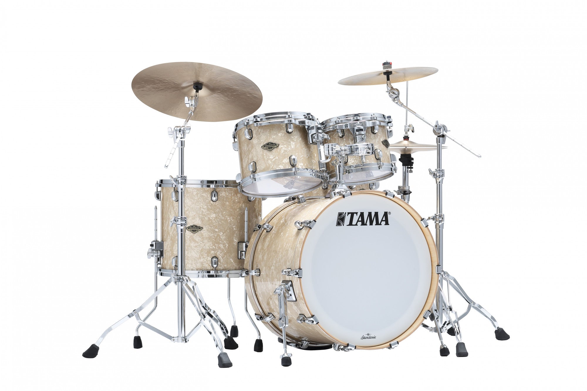 TAMA Starclassic Walnut/Birch Duracover Wrap Shell Kit 4 teilig - Vintage Marine Pearl/Chrom HW