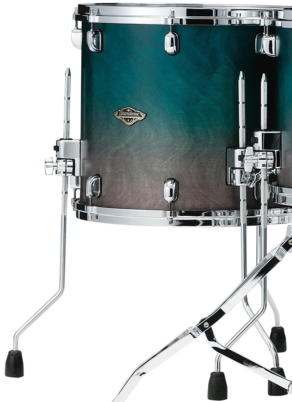 TAMA Starclassic Walnut/Birch Lacquer Floor Tom 14" x 14" - Satin Sapphire Fade/Chrom HW