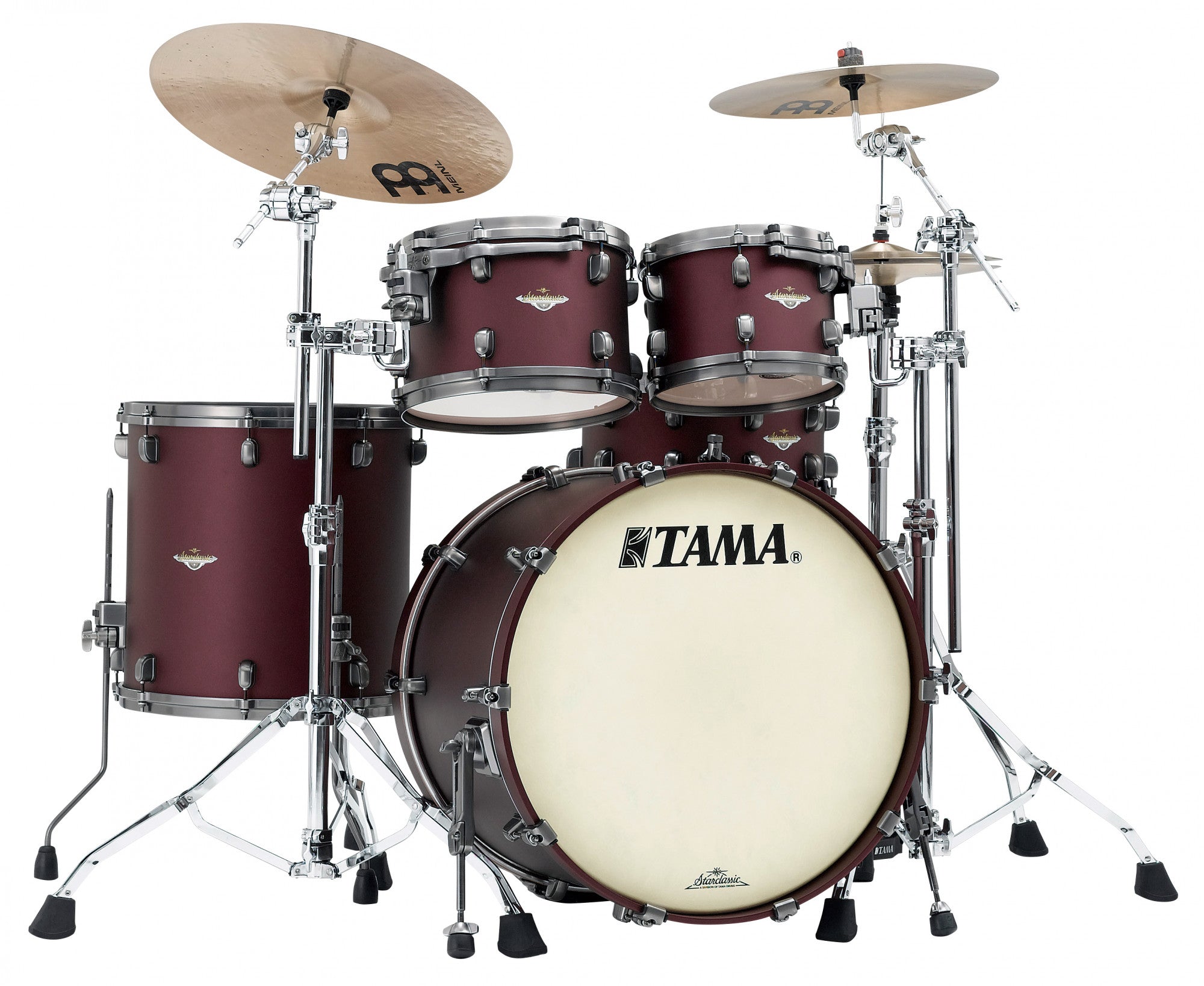 TAMA Starclassic Maple Lacquer Shell Kit 4 teilig - Flat Burgundy Metallic/Smoked Black Nickel HW
