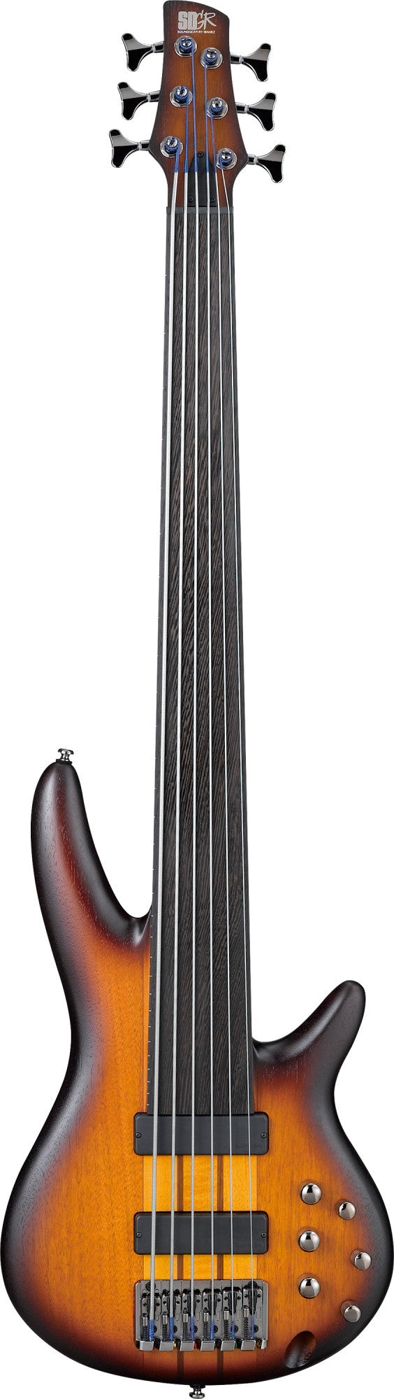 IBANEZ Bass Workshop SR E-Bass 6-String Fretless - Brown Burst Flat