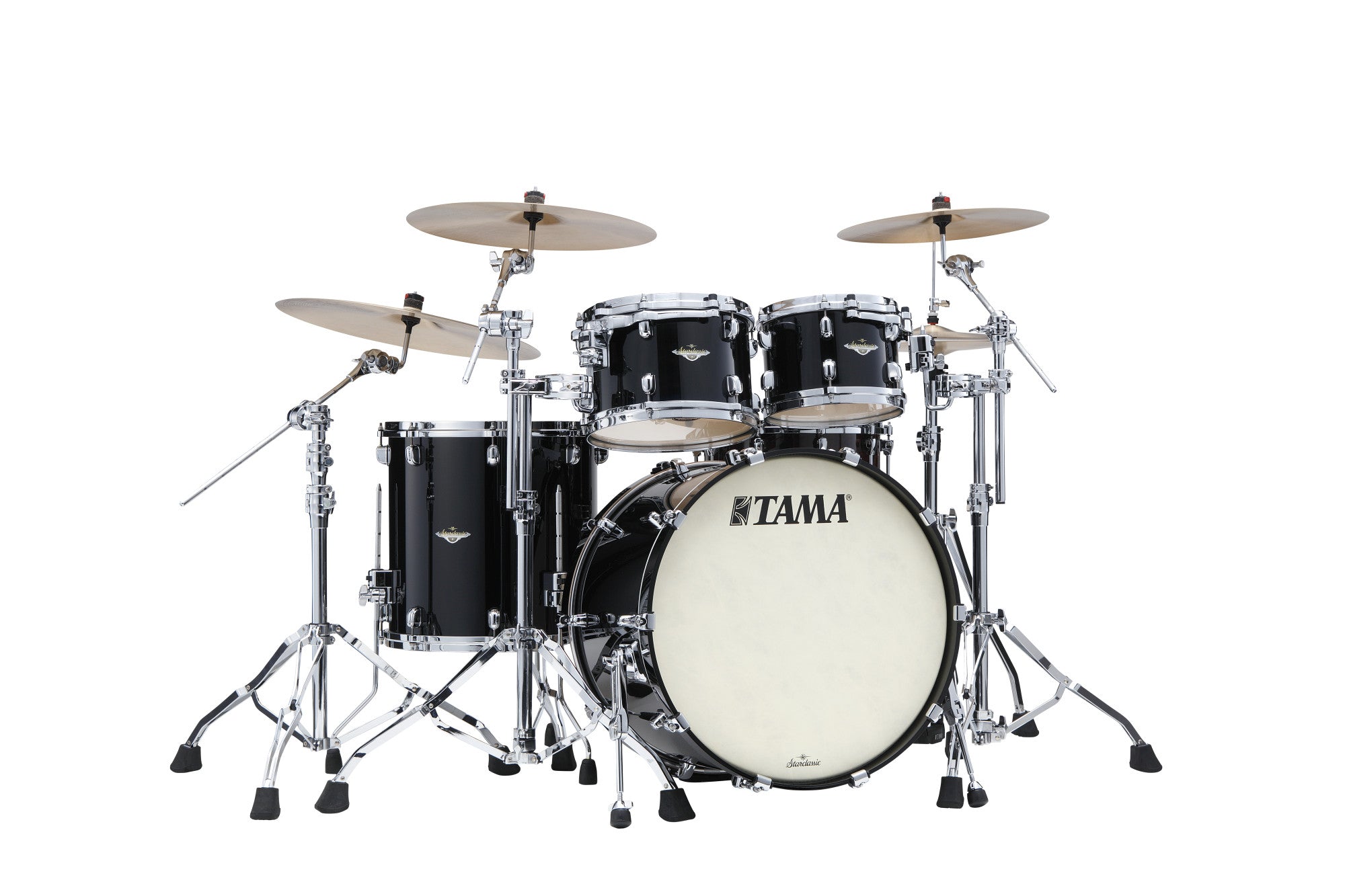 TAMA Starclassic Maple Lacquer Shell Kit 4 teilig - Piano Black/Chrom HW