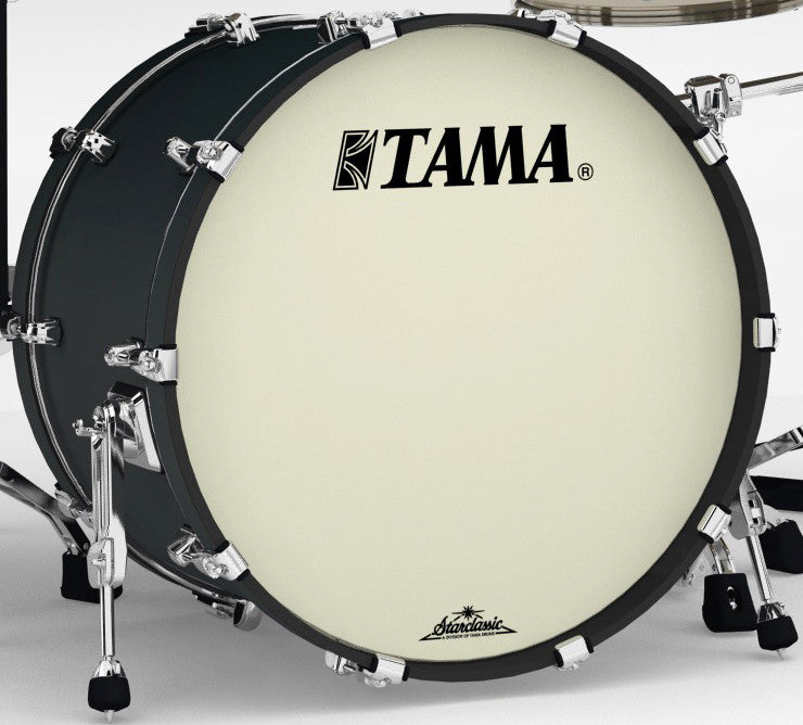 TAMA Starclassic Maple Lacquer Bass Drum 16" x 12" - Flat Black/Chrome HW/mit Tom Halter