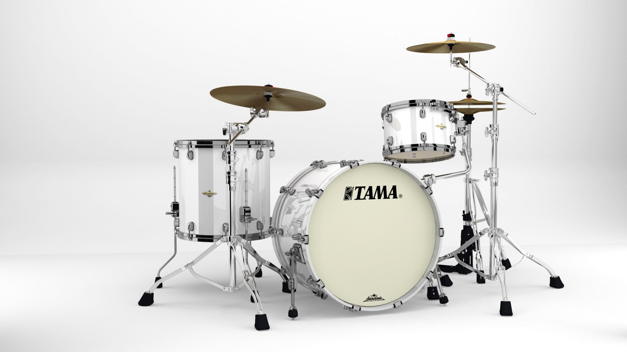 TAMA Starclassic Maple Lacquer Shell Kit 3 teilig - Piano White/Black Nickel HW