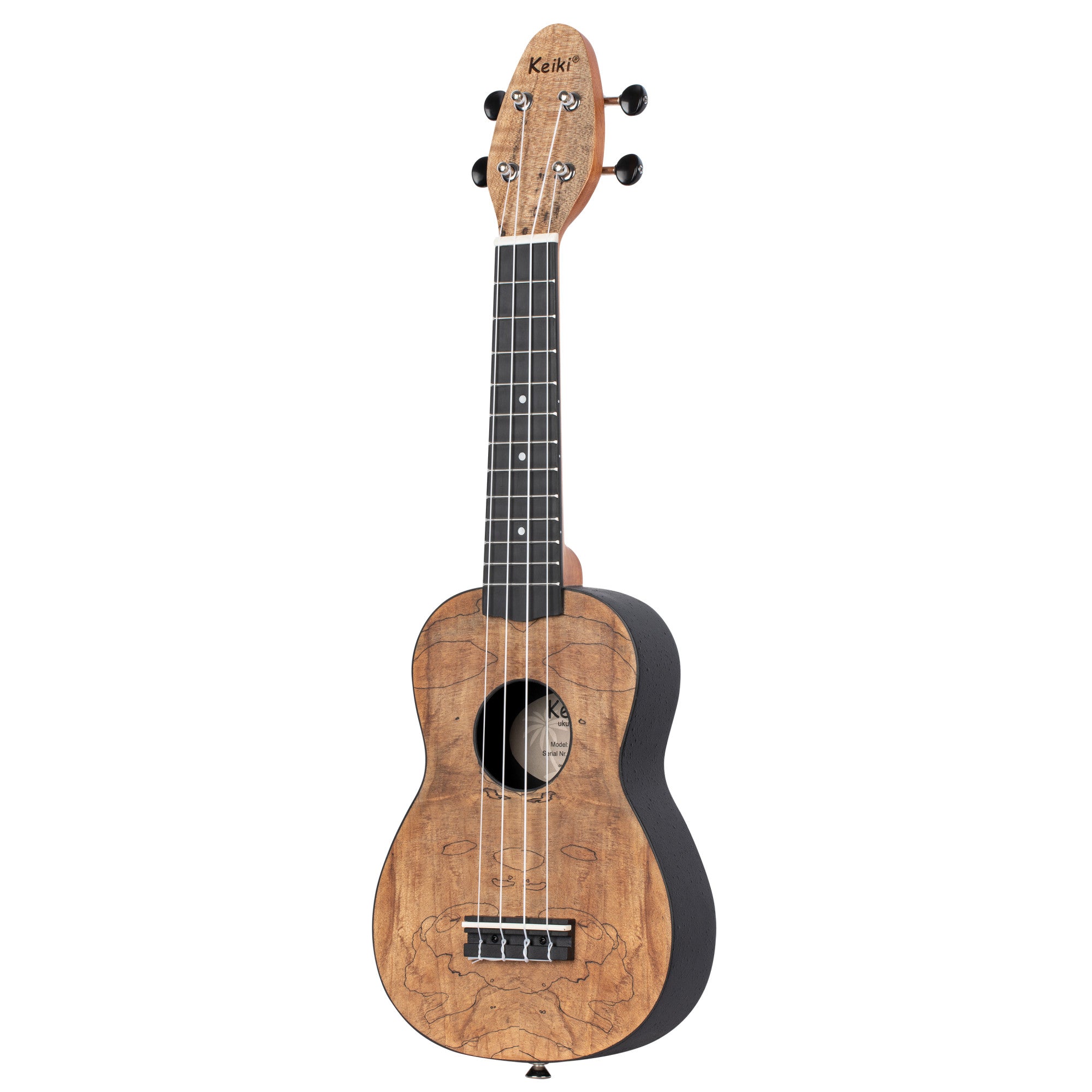 KEIKI K3 Serie Sopran Ukulele Lefty Set - Spalted Maple / ABS