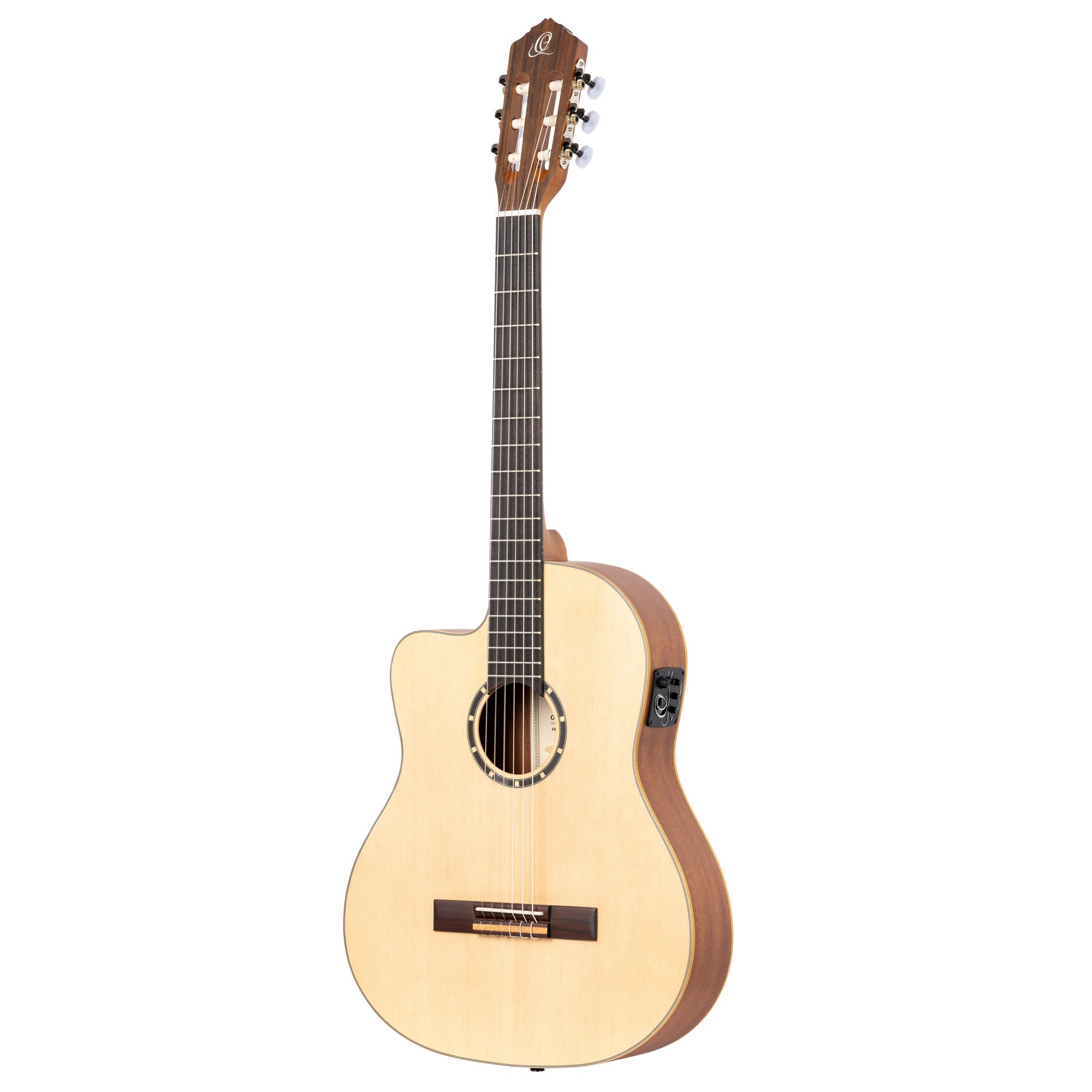 ORTEGA Family Series 4/4 Slim Neck Konzertgitarre 6 String Lefty - Fichte / Mahagoni Natur + Bag