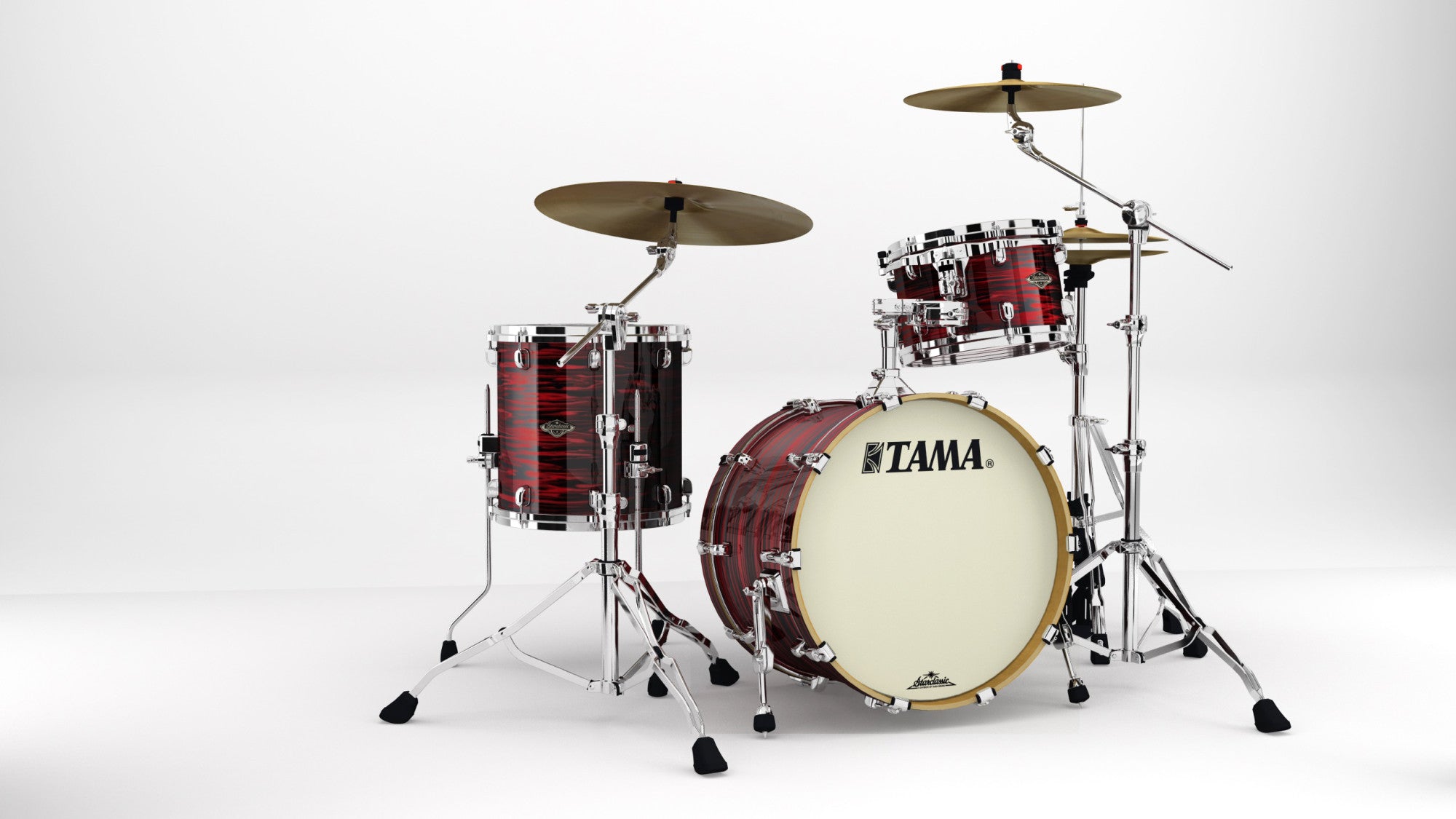 TAMA Starclassic Walnut/Birch Duracover Wrap Shell Kit 3 teilig - Red Oyster/Chrom HW