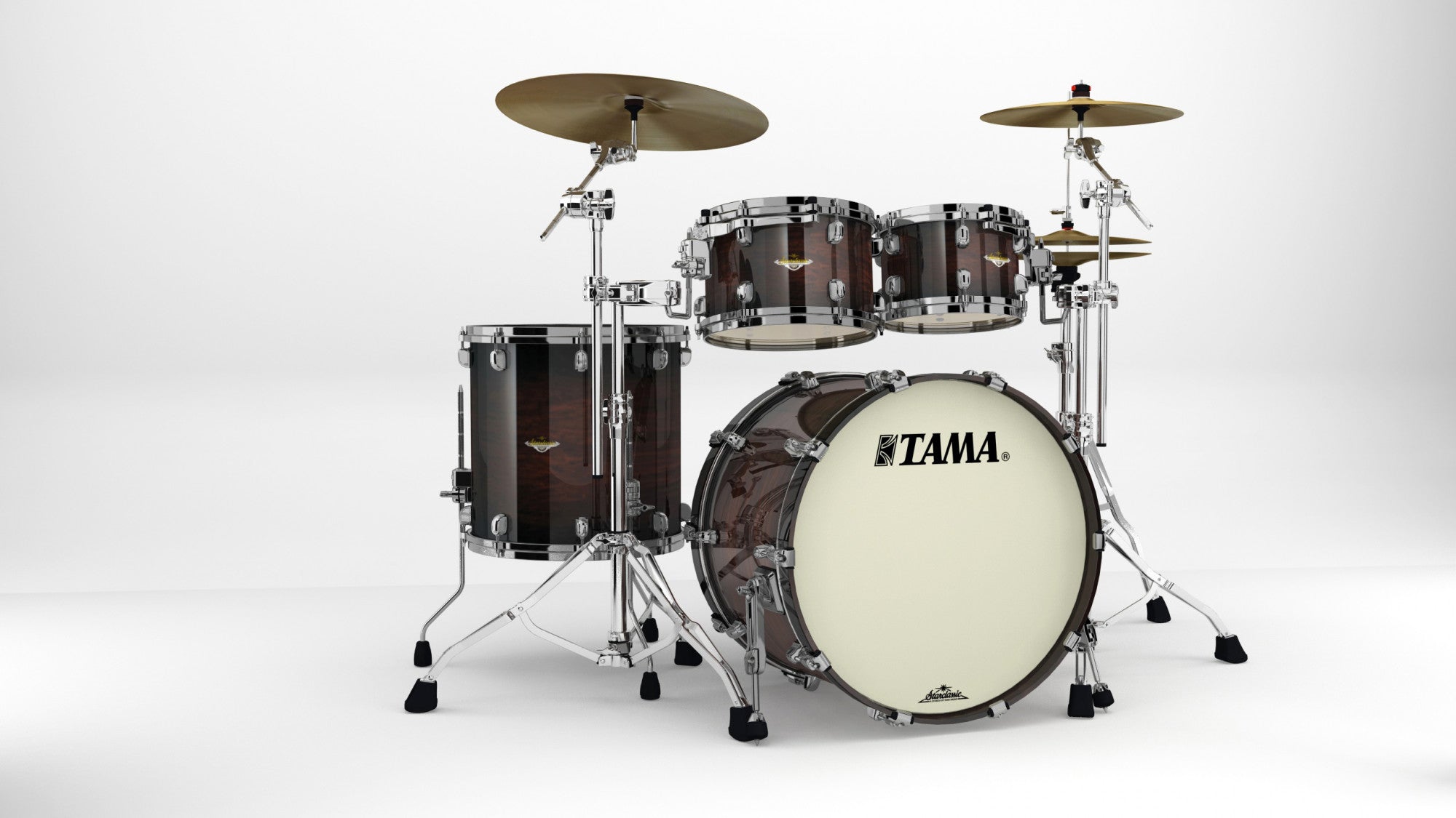 TAMA Starclassic Maple Lacquer Shell Kit 4 teilig - Dark Mocha Burst/Black Nickel HW