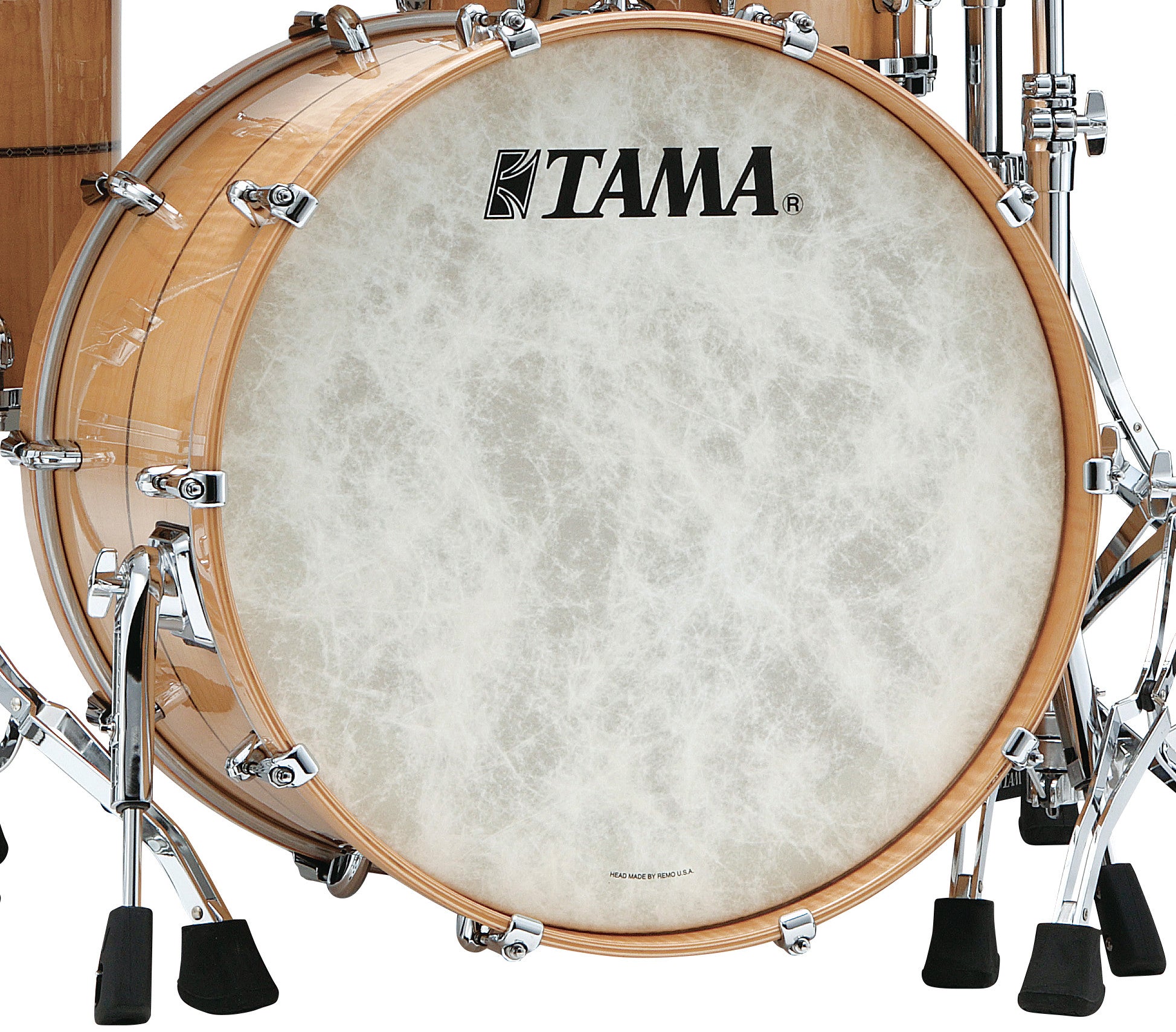 TAMA STAR Maple Bass Drum 22" x 16" - Gloss Natural Curly Maple/Chrom HW/Drum Hoop Matched mit Inlay (outside)